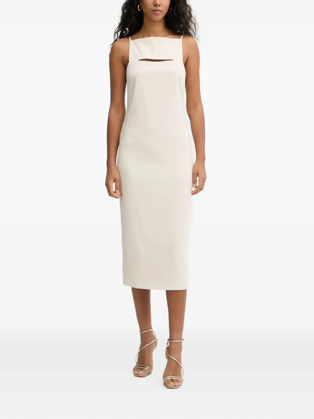 Patrizia Pepe cutout midi dress - Toni neutri