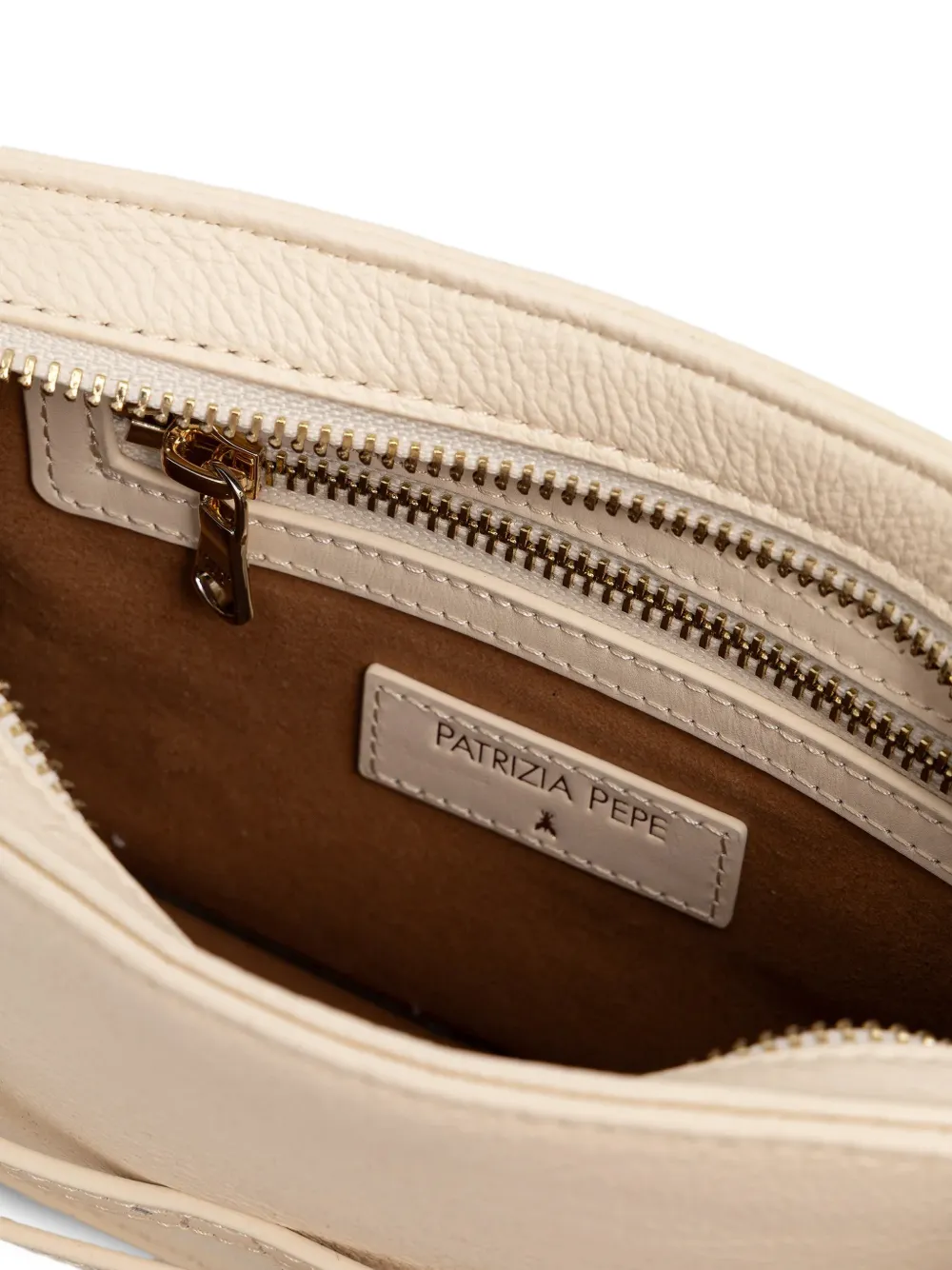 Patrizia Pepe Crossbodytas met logoplakkaat Beige