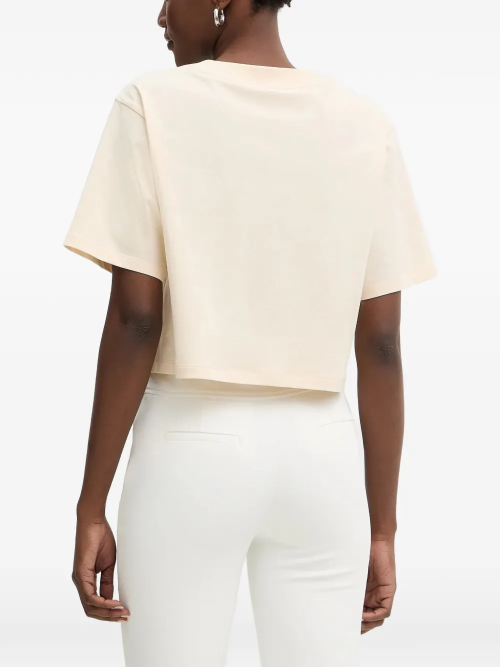Patrizia Pepe T-shirt met geborduurd logo Beige