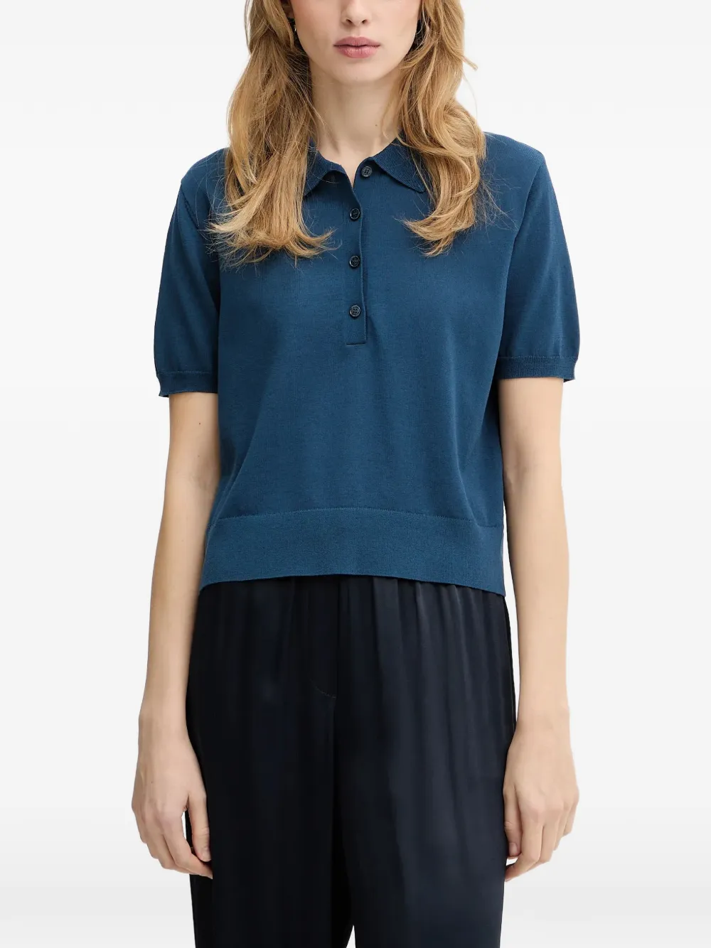 Patrizia Pepe buttoned polo top - Blu