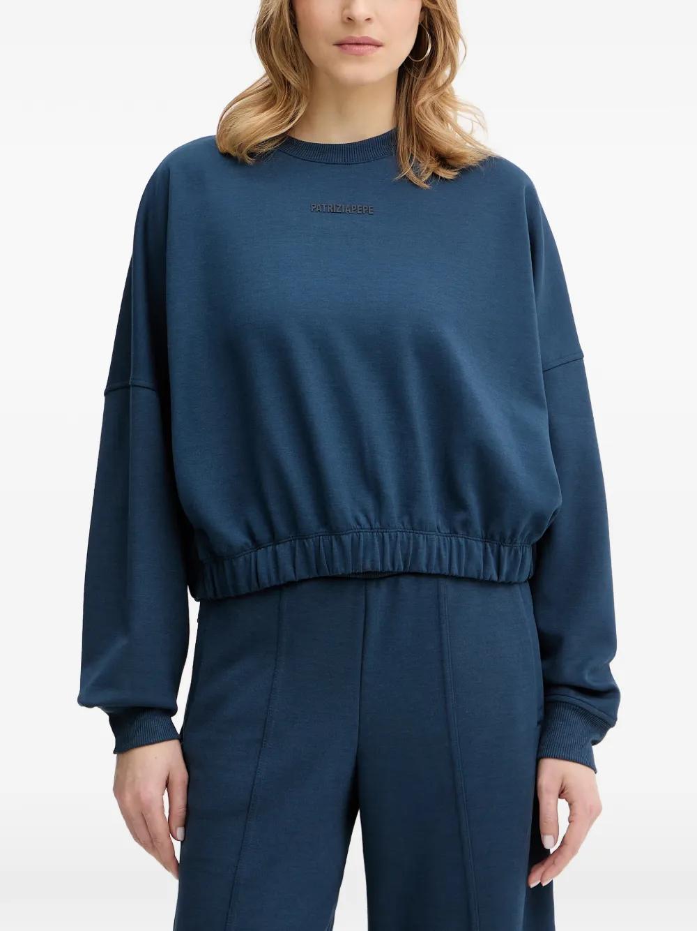 Patrizia Pepe Sweatshirt mit rundem Ausschnitt - Blau