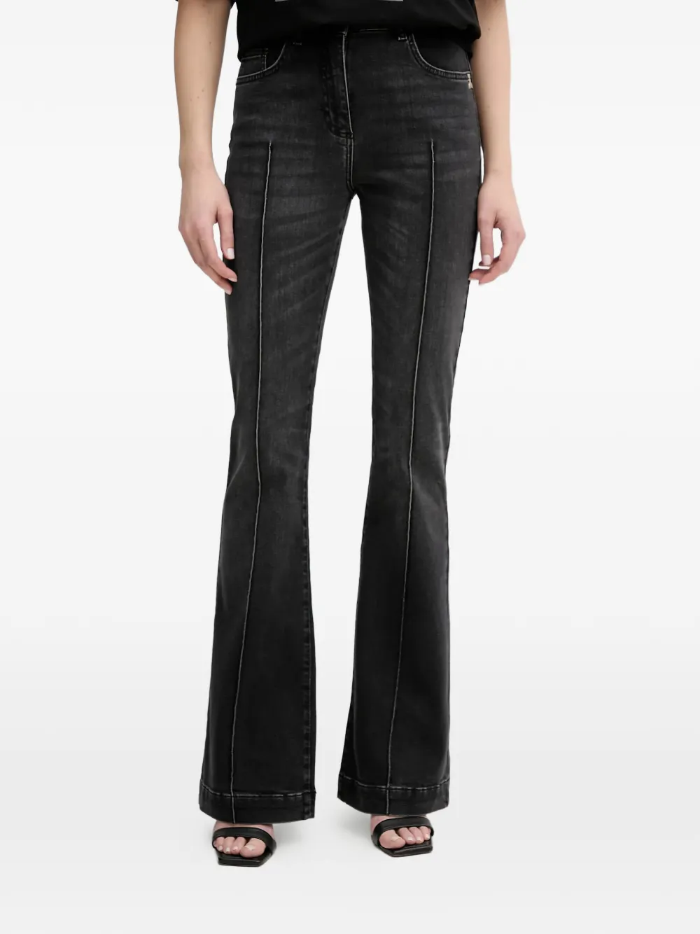 Patrizia Pepe seam-detail flared jeans - Schwarz