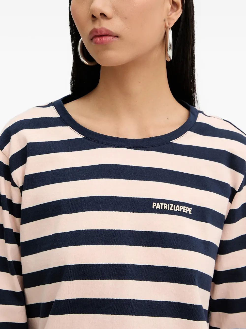 Patrizia Pepe Gestreept T-shirt Blauw