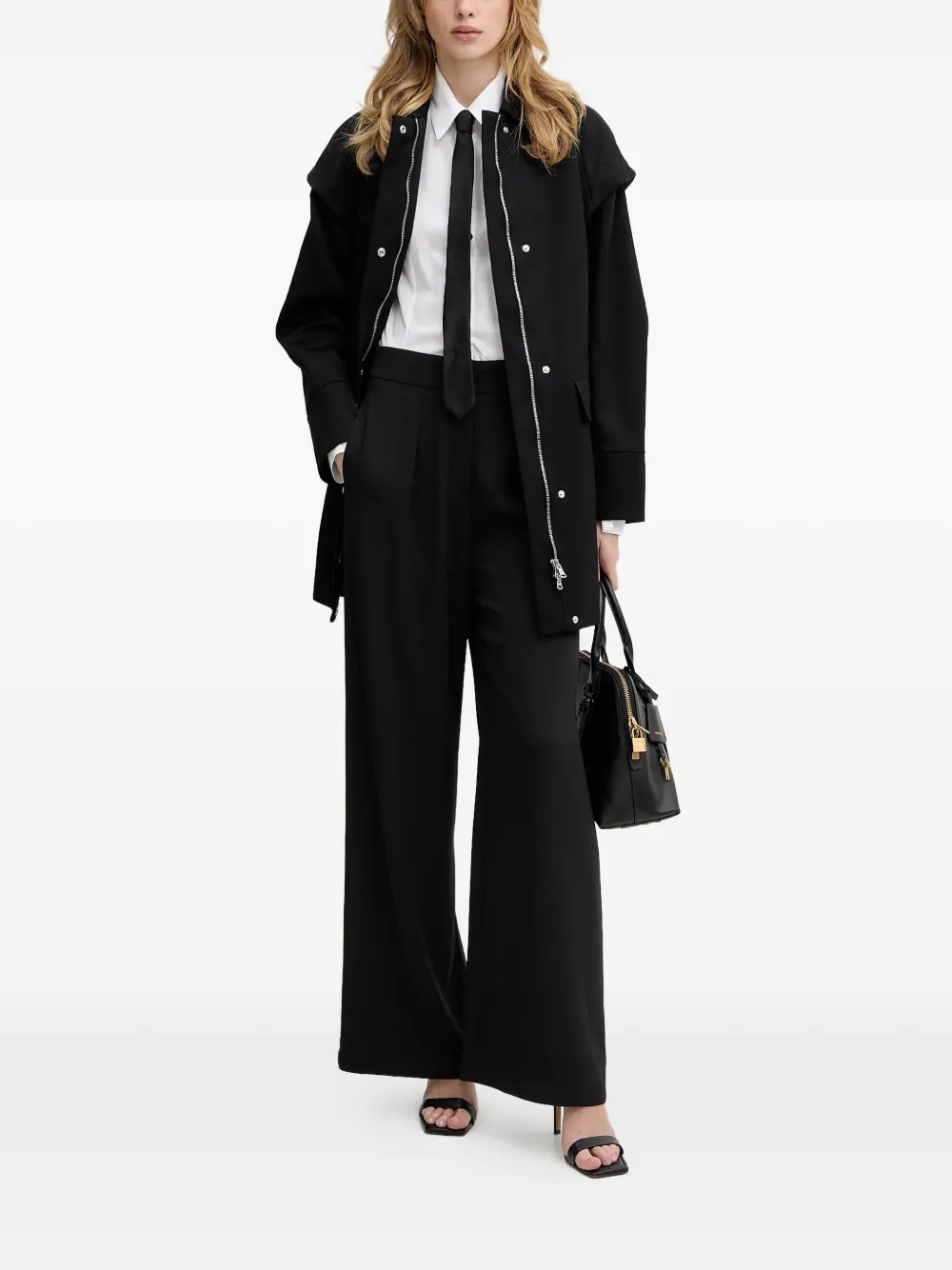  Patrizia Pepe Long-sleeves Coat - Black 