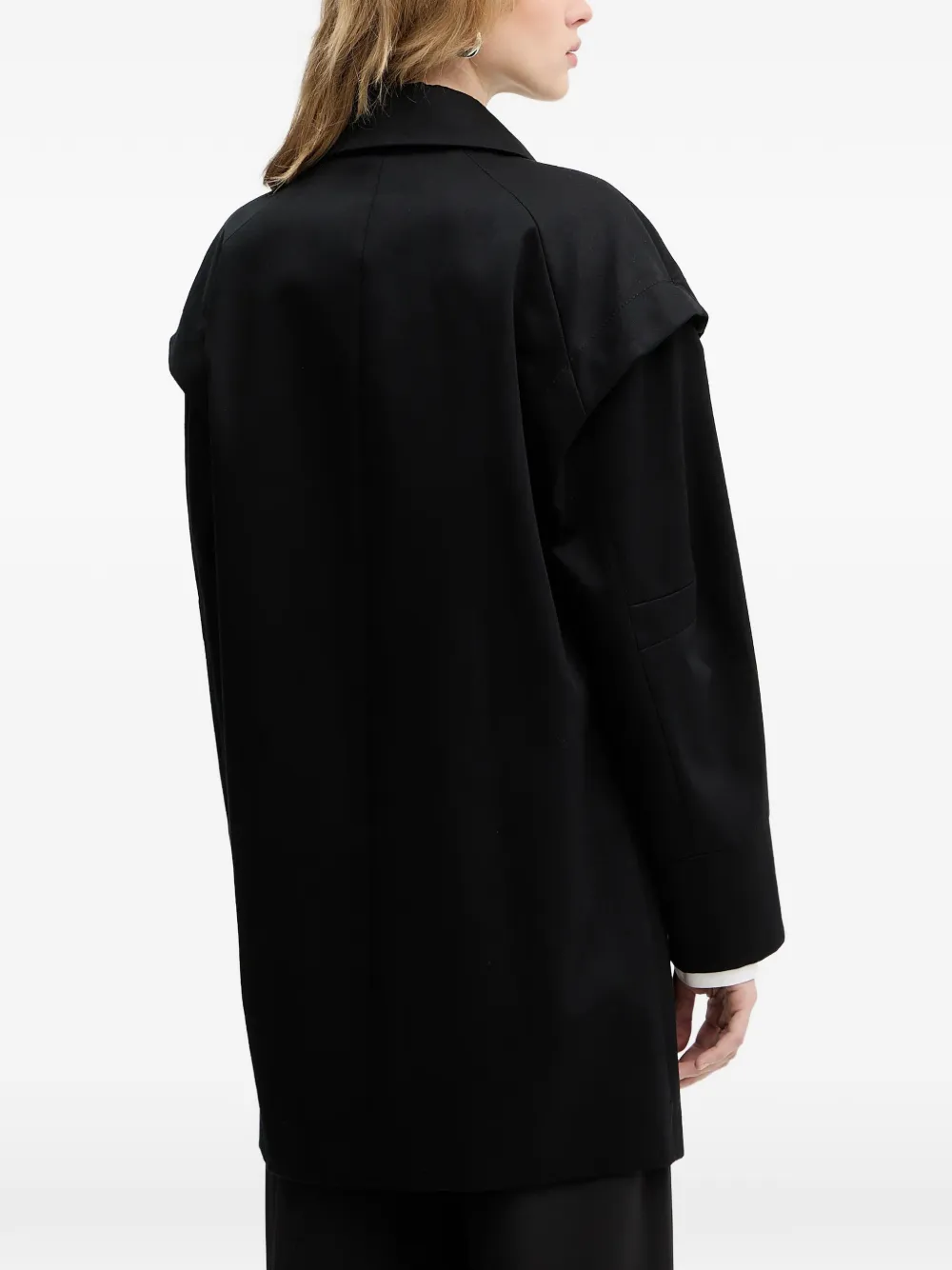  Patrizia Pepe Long-sleeves Coat - Black 