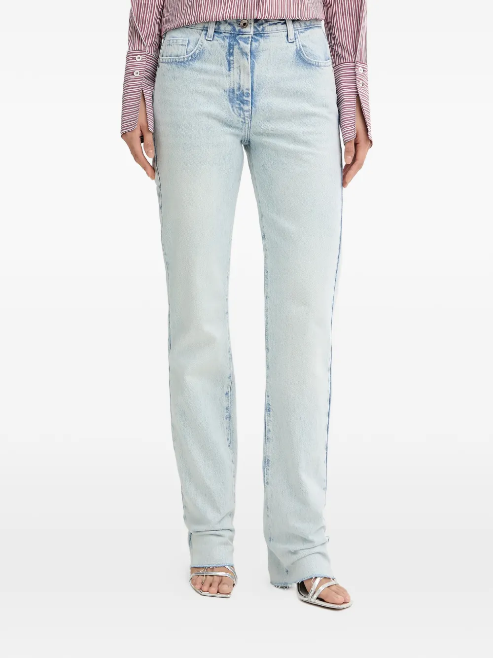 Patrizia Pepe frayed-hem jeans - Blu