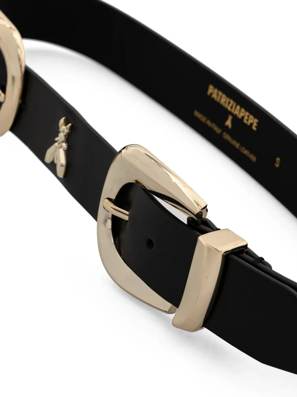  Patrizia Pepe Double-buckle Leather Belt - Black 