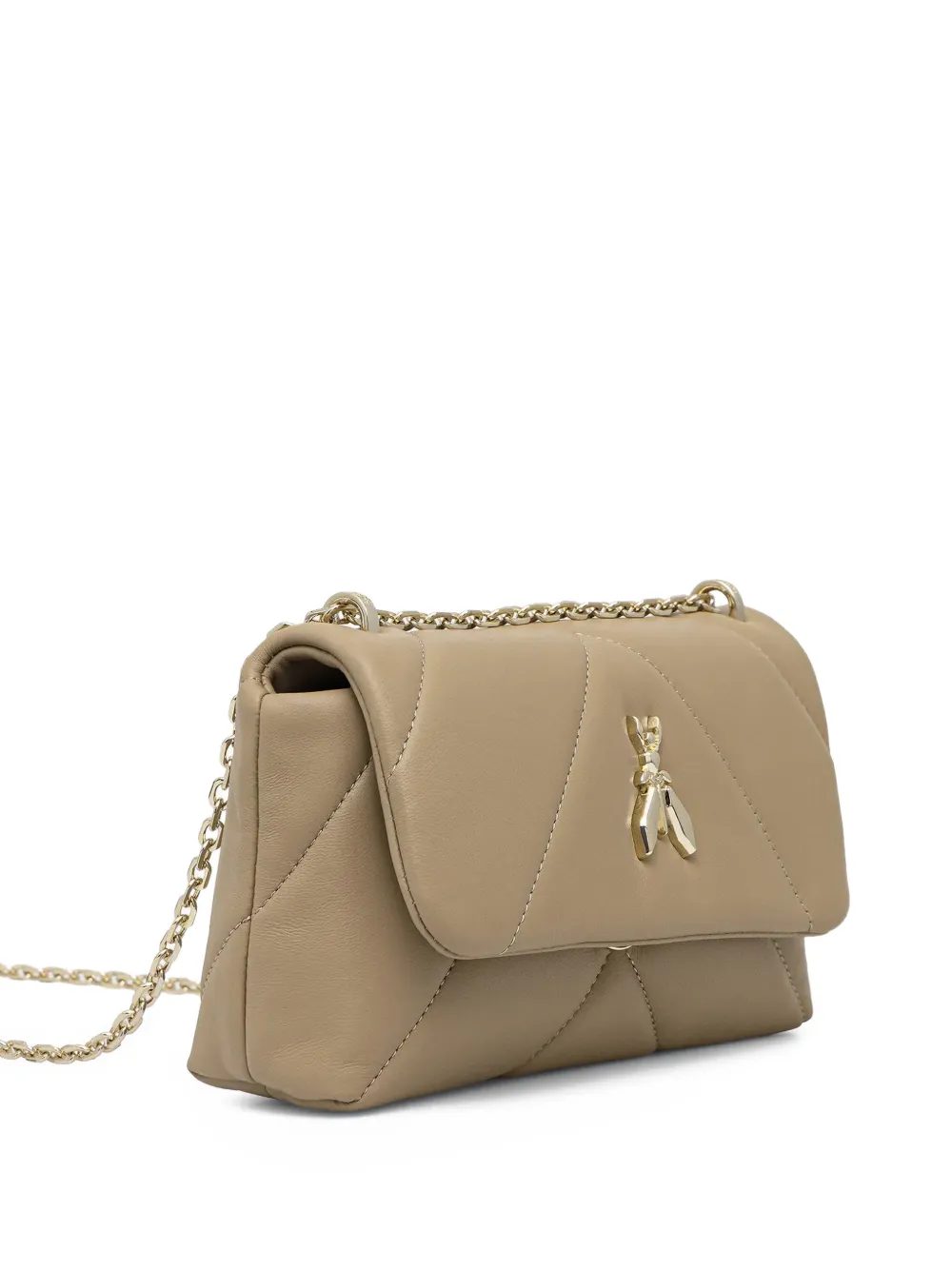 Patrizia Pepe Fly gewatteerde crossbodytas Beige