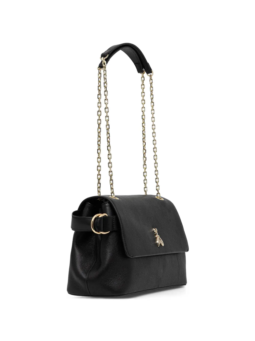 Patrizia Pepe Schoudertas met logo-applicatie en ketting Zwart