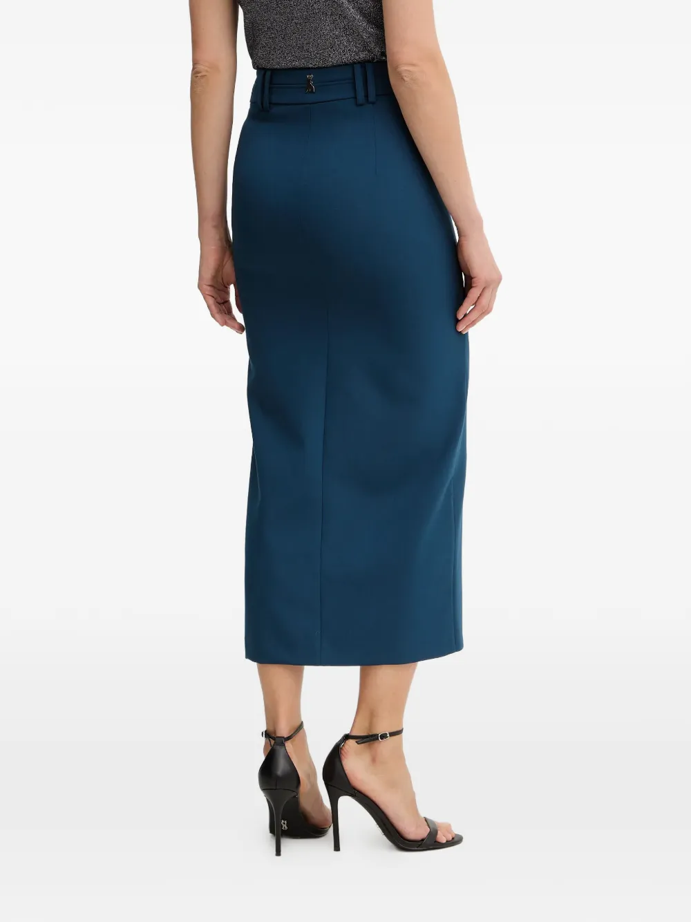  Patrizia Pepe Slit Midi Skirt - Blue 