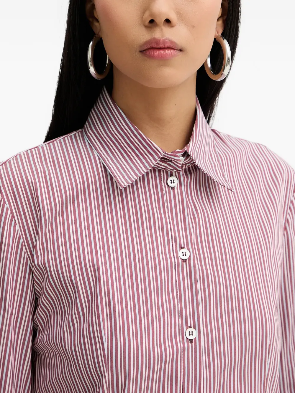 Patrizia Pepe Gestreepte blouse Rood