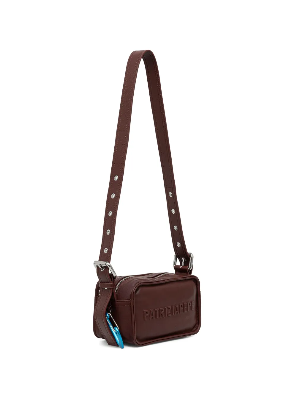 Patrizia Pepe mini (Im)perfection embossed crossbody bag - Marrone