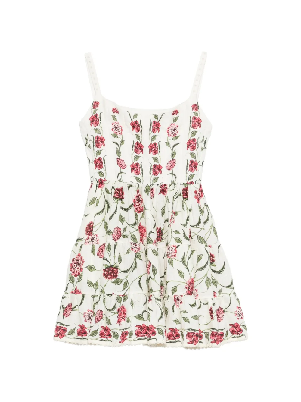 Agua By Agua Bendita Granadilla Quebrada floral embroidery dress - Bianco