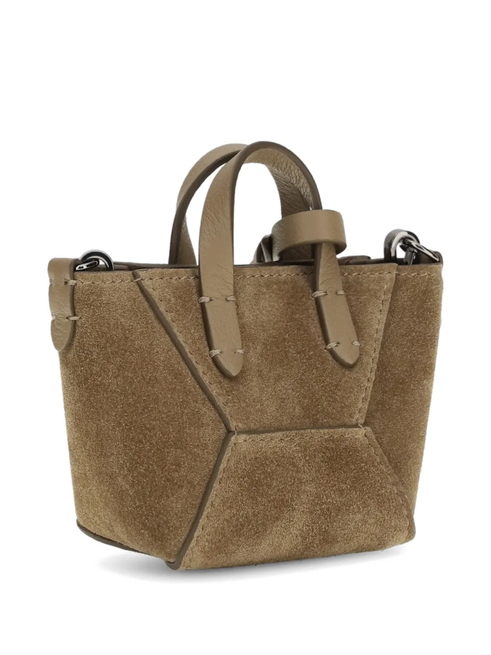 Brunello Cucinelli BC Duo suède mini-tas Bruin