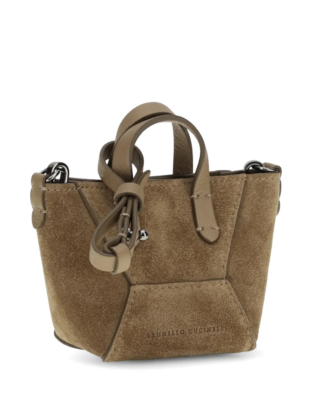 Brunello Cucinelli BC Duo suède mini-tas Bruin