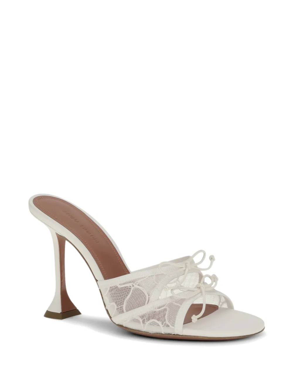 Amina Muaddi Eleonora lace-detail sandals Wit
