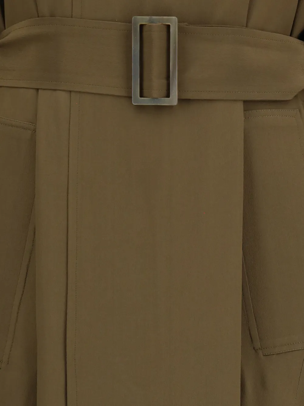 Petar Petrov Belted Trench Coat in Green, view 3