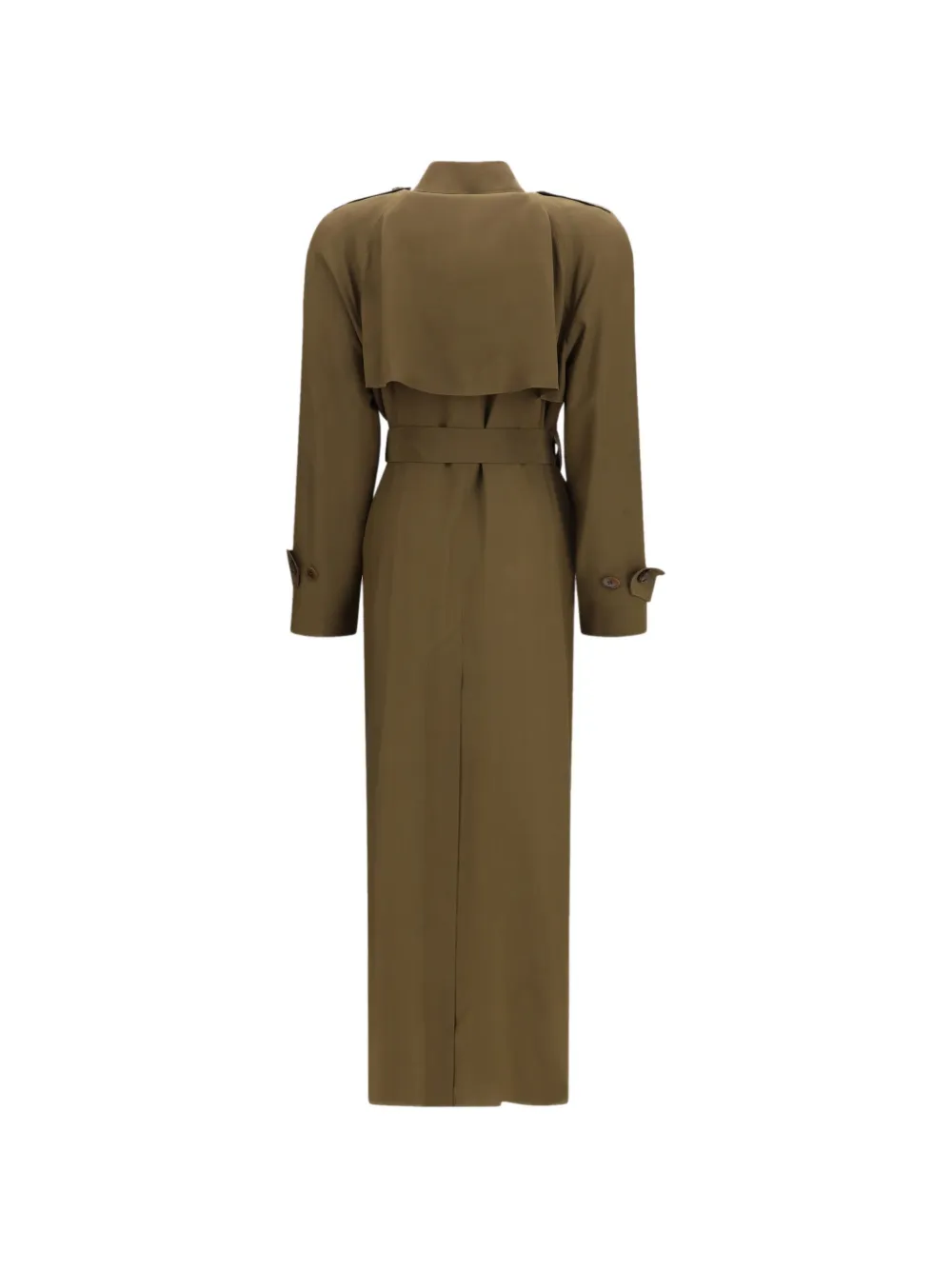 Petar Petrov Belted Trench Coat in Green, view 2