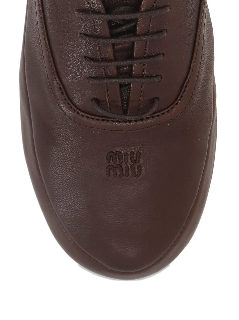 Miu Sneakers met logo Bruin