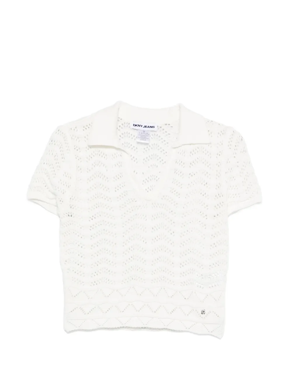 DKNY collared V-neck T-shirt - Bianco