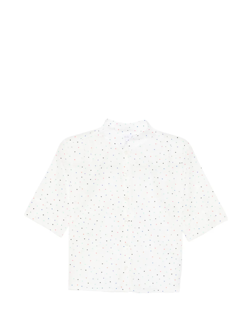 agnès b. collar polka-dot shirt - White