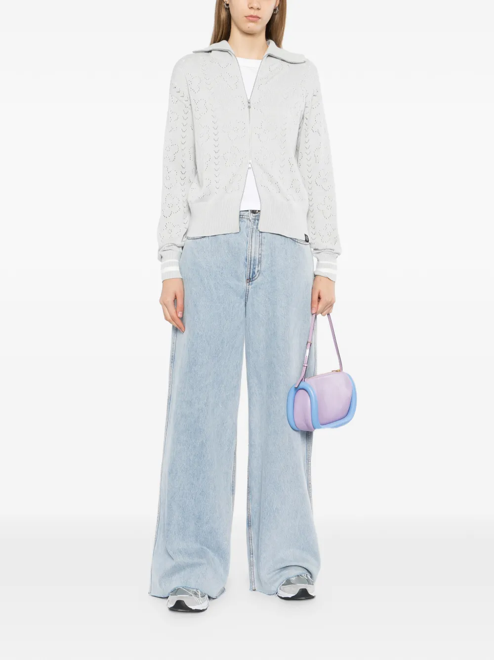  Sport B. By Agnès B. Openwork Zip Cardigan - Blue 