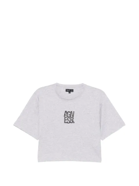 agnès b.  graphic crop T-shirt