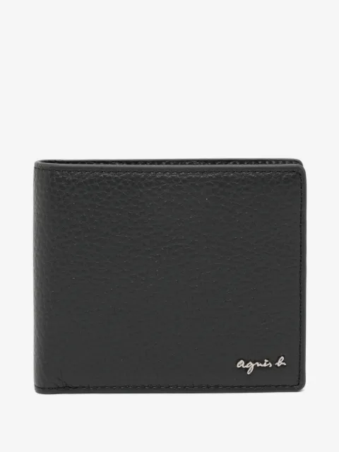 agnès b.  leather bi-fold wallet