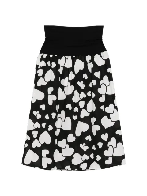 agnès b.  tall waistband heart print skirt