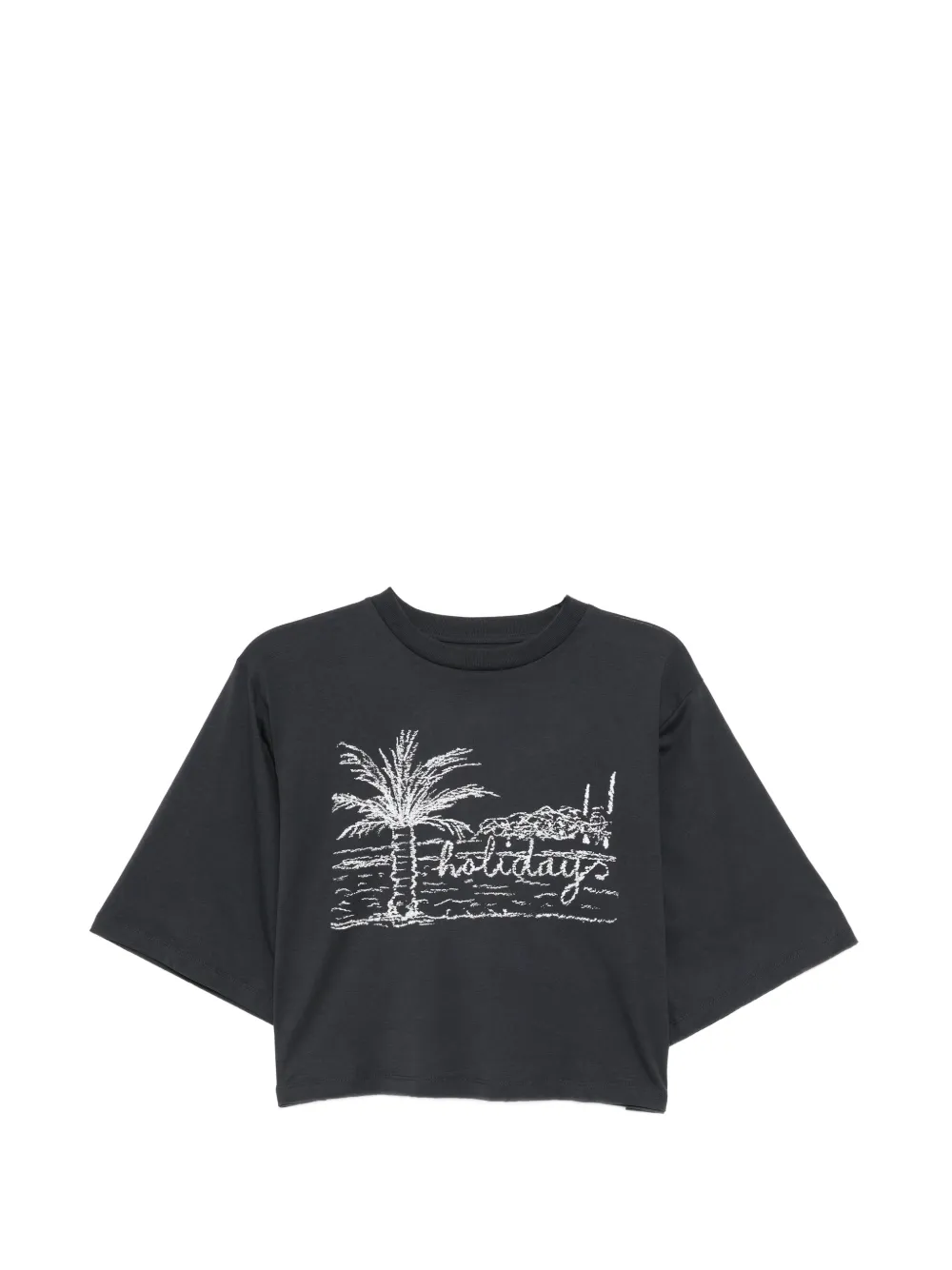 agnès b. YOKO COTTON cropped T-SHIRT · 3