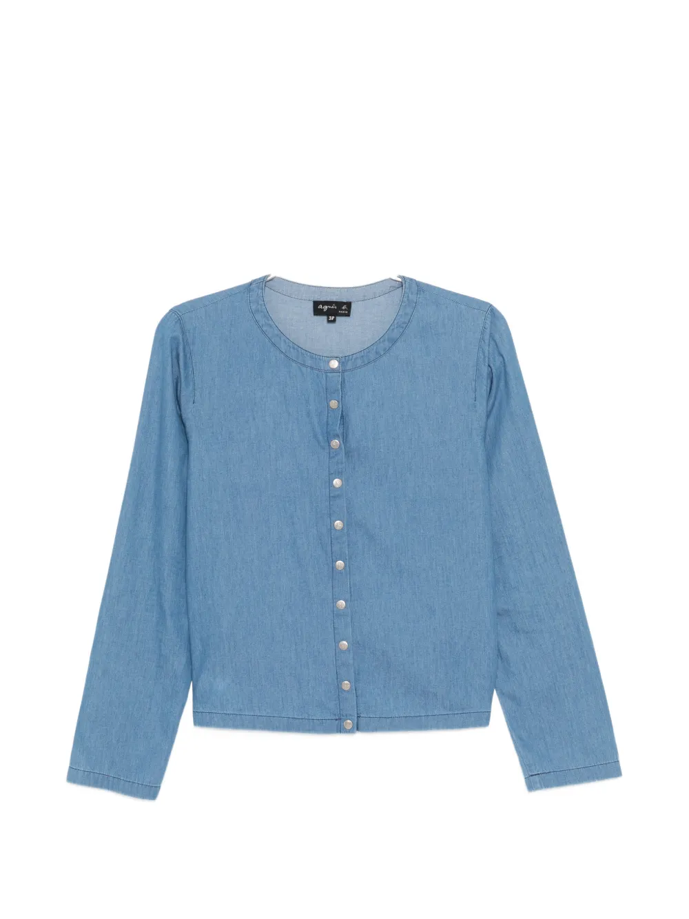 Agnès B. Button Denim Shirt In Blue