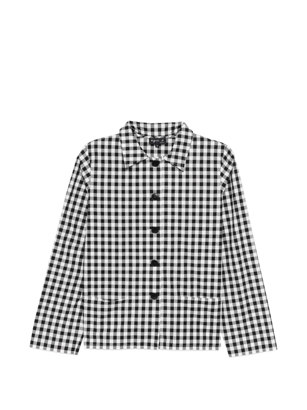 agnès b. gingham long-sleeve top - Black