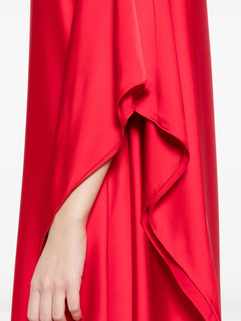 SILKYLICIOUS Muse asymmetrische maxi-jurk Rood
