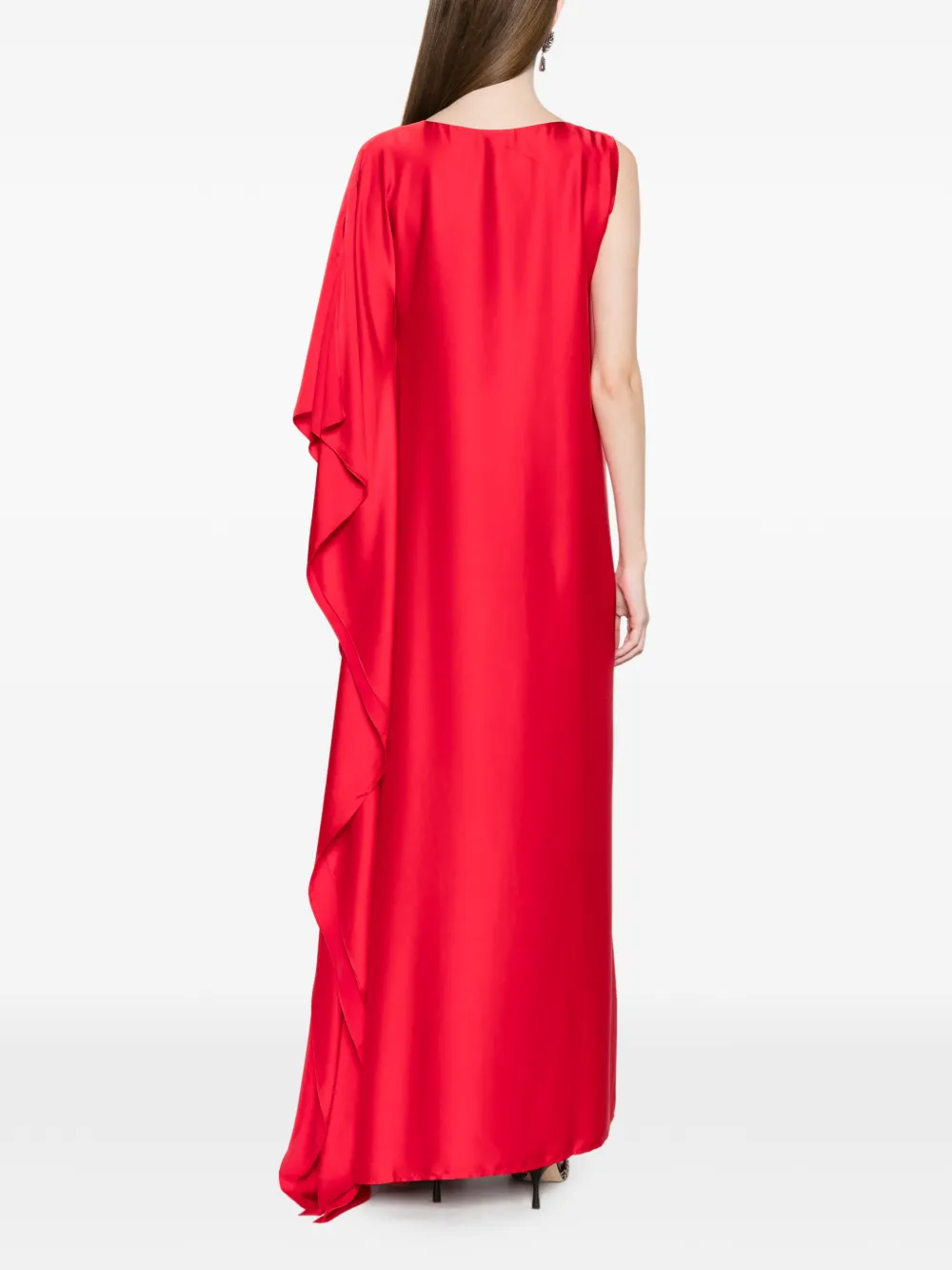 SILKYLICIOUS Muse asymmetrische maxi-jurk Rood