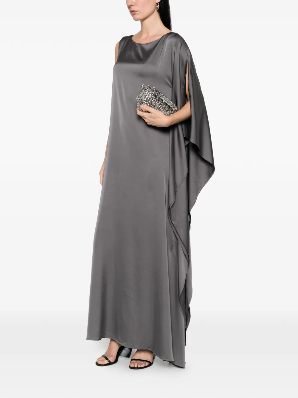 SILKYLICIOUS Muse asymmetrische maxi-jurk Grijs