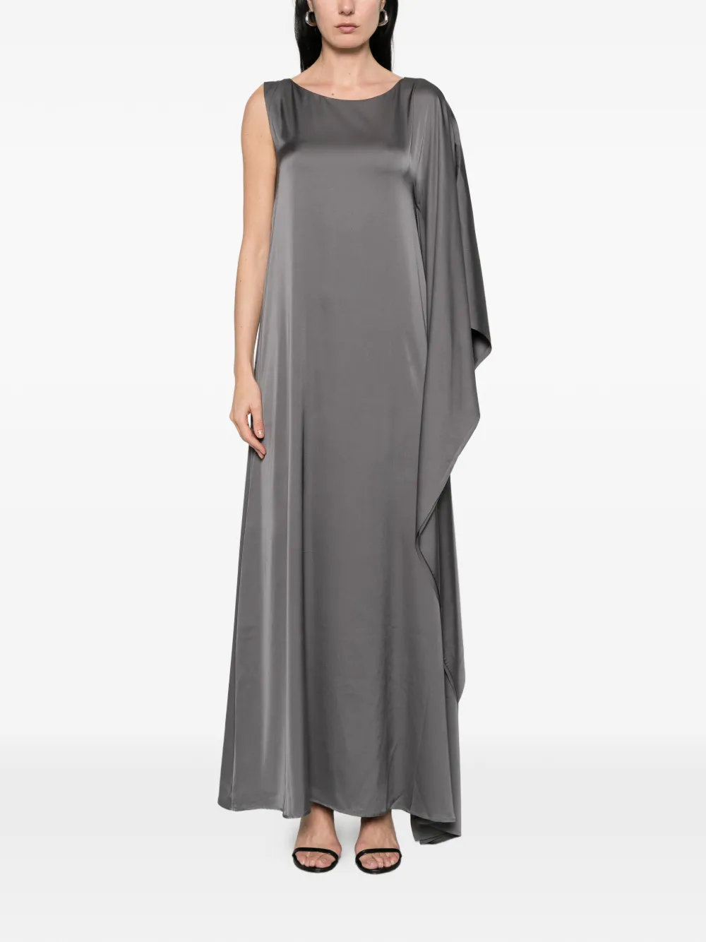 SILKYLICIOUS Muse asymmetrische maxi-jurk Grijs