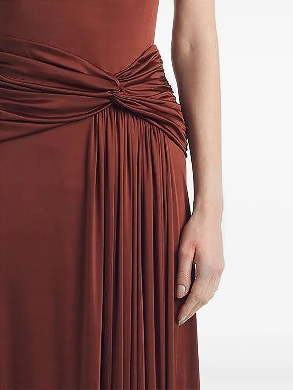 Adam Lippes Talitha jurk met gedrapeerde taille Bruin