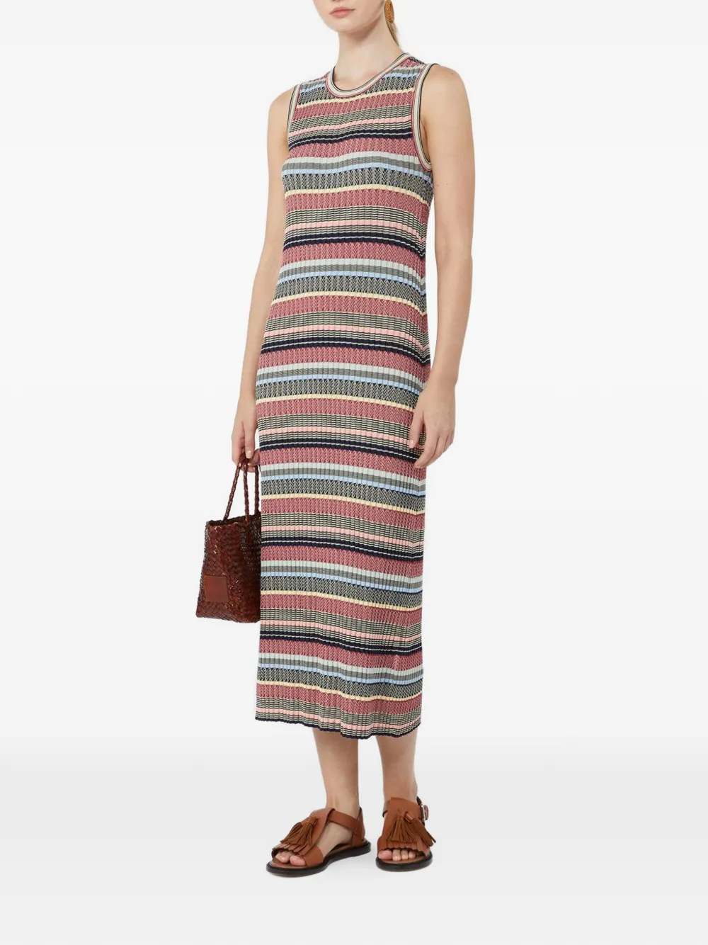  Weekend Max Mara Striped Midi Dress - Pink 