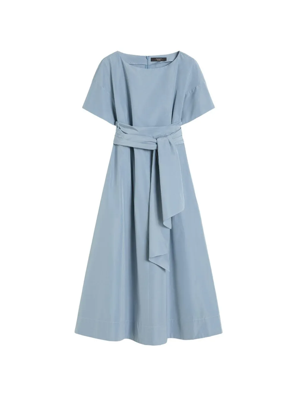 Max Mara tie-waist taffeta midi dress - Blue