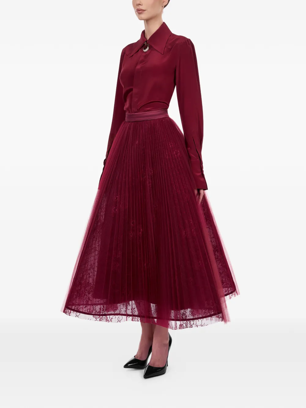 Pleated Lace Skirt