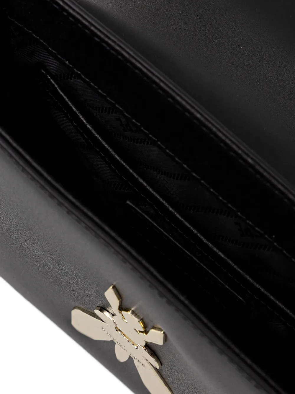 Patrizia Pepe Fly leren crossbodytas Zwart