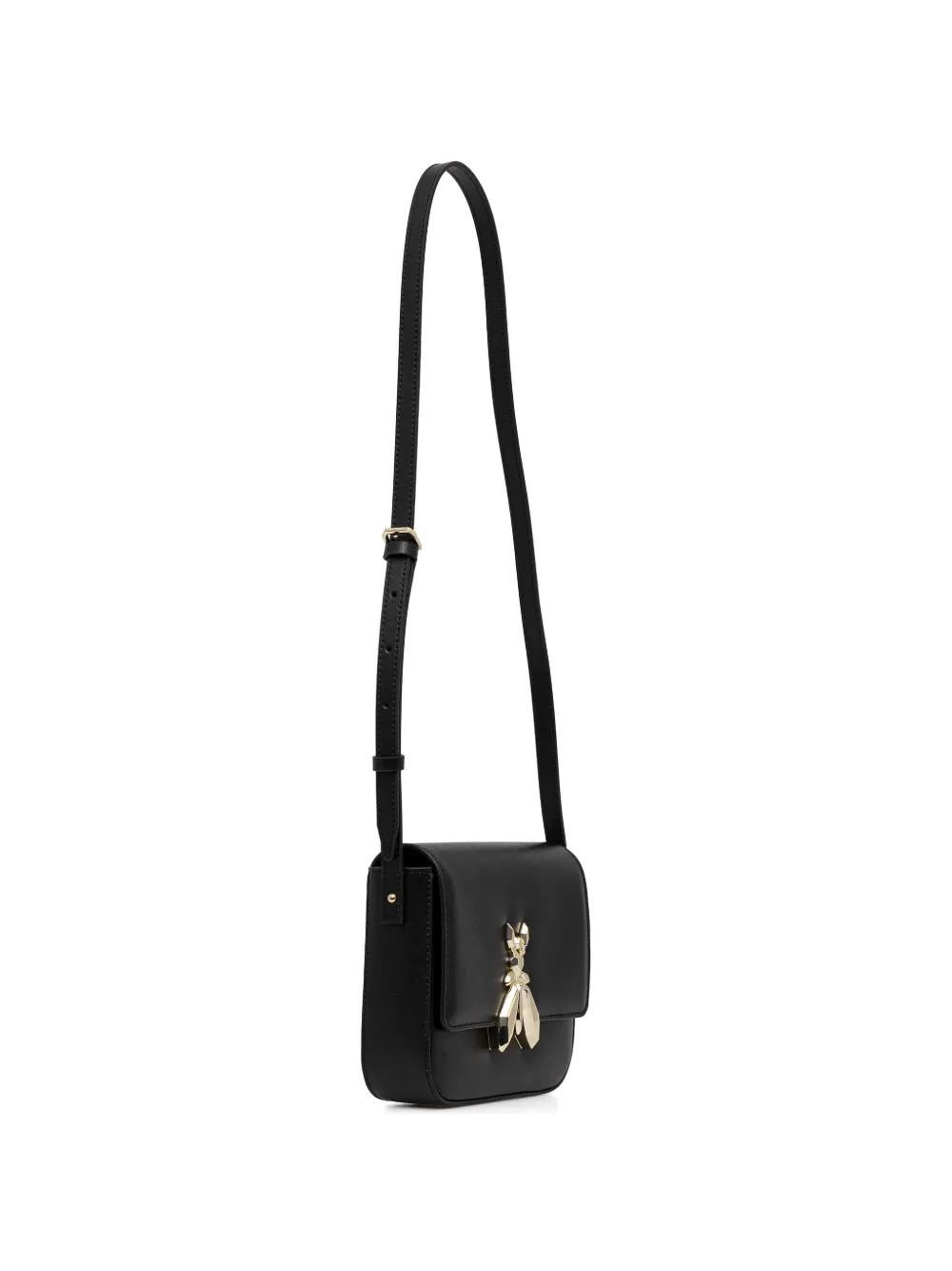 Patrizia Pepe Fly leren crossbodytas Zwart