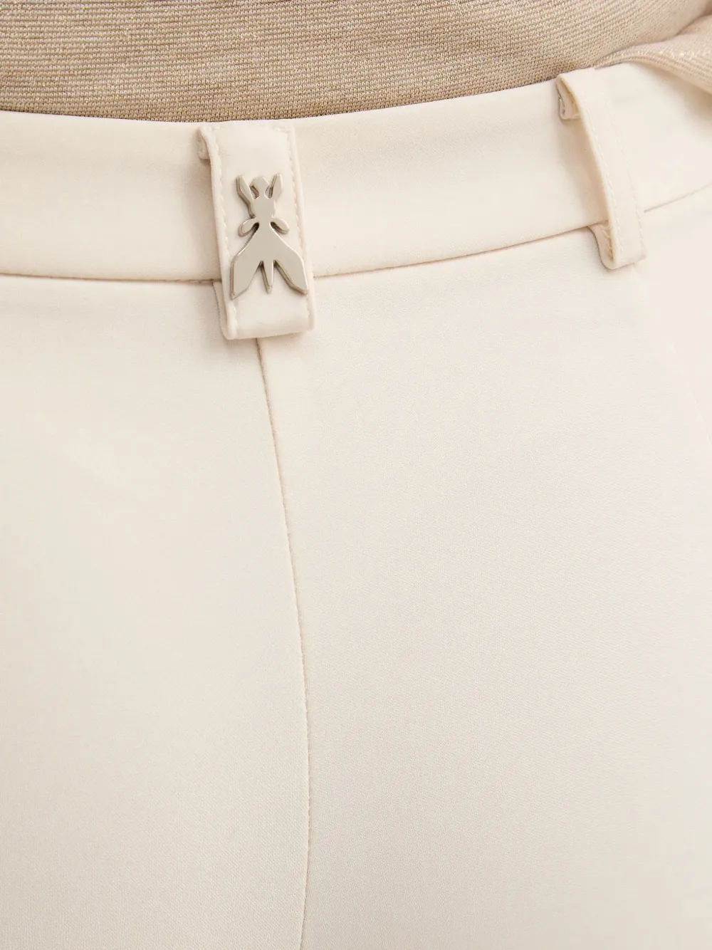 Patrizia Pepe Flared broek met logo Beige