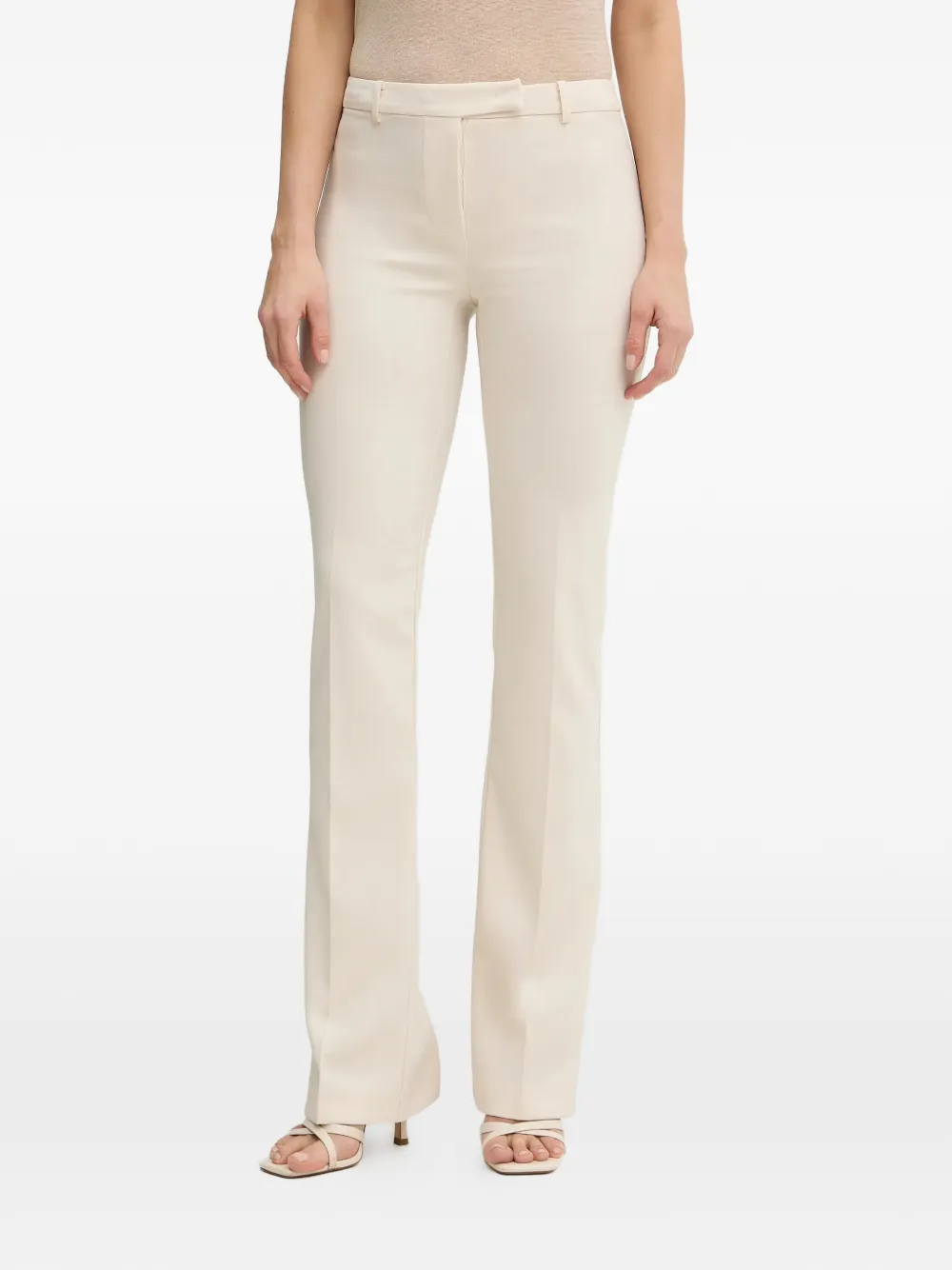 Patrizia Pepe emblem flared trousers - Nude