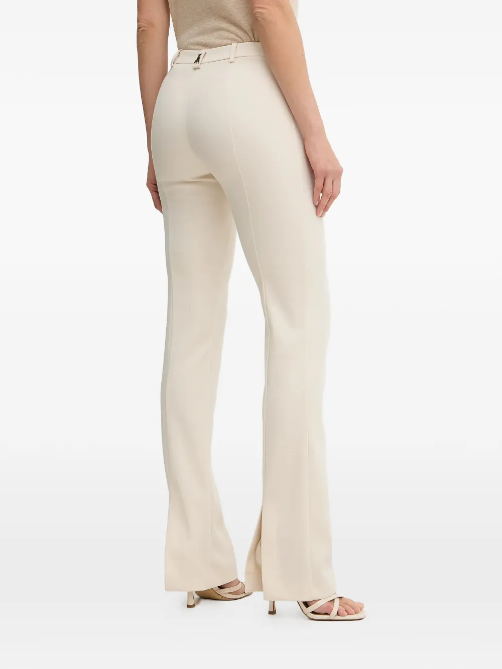 Patrizia Pepe Flared broek met logo Beige