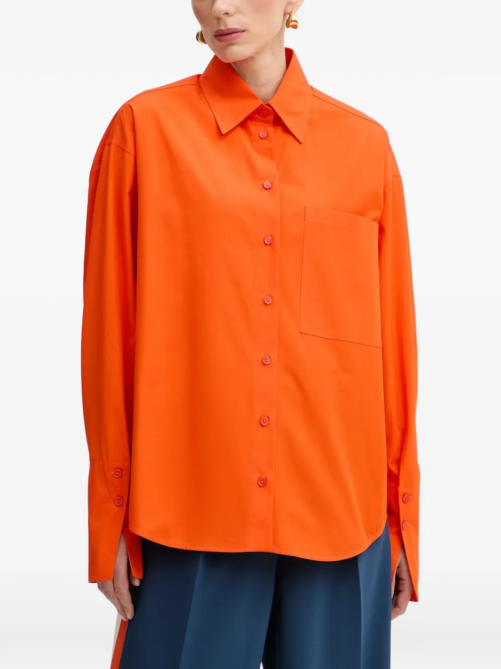 Patrizia Pepe chest-pocket oversized shirt - Arancione