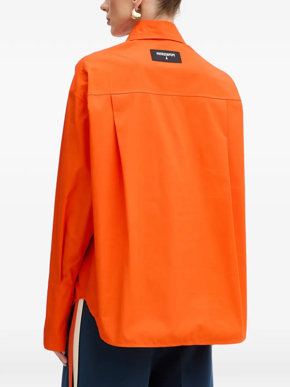  Patrizia Pepe Chest-pocket Oversized Shirt - Orange 
