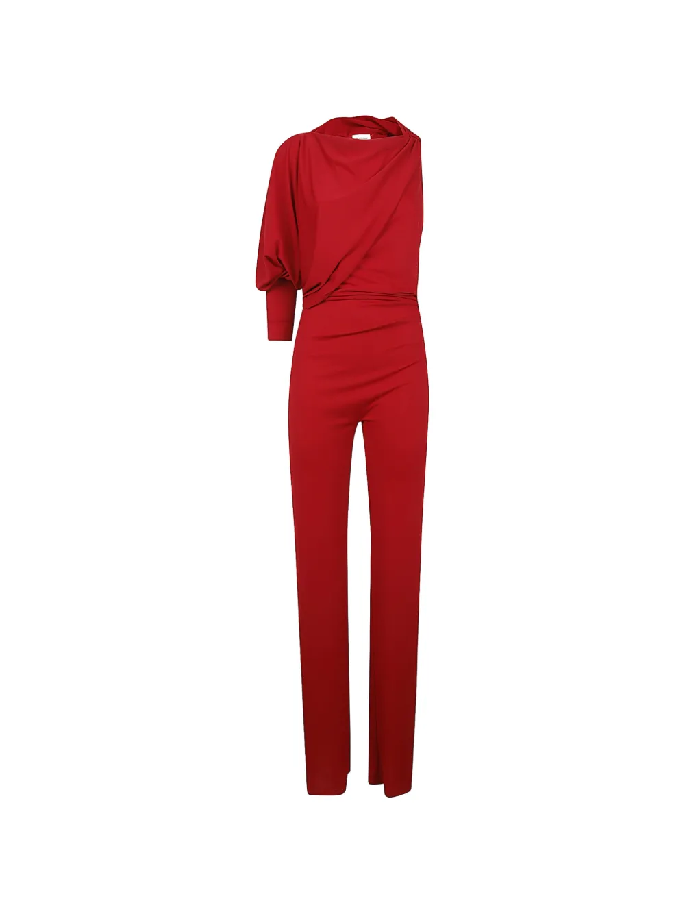 THE ANDAMANE Abito con scollo all'americana e ruches - Rosso