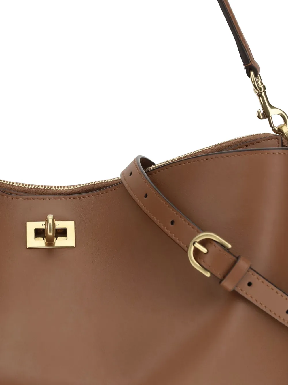 Balenciaga Medium Rodeo leren schoudertas met draaislot Bruin