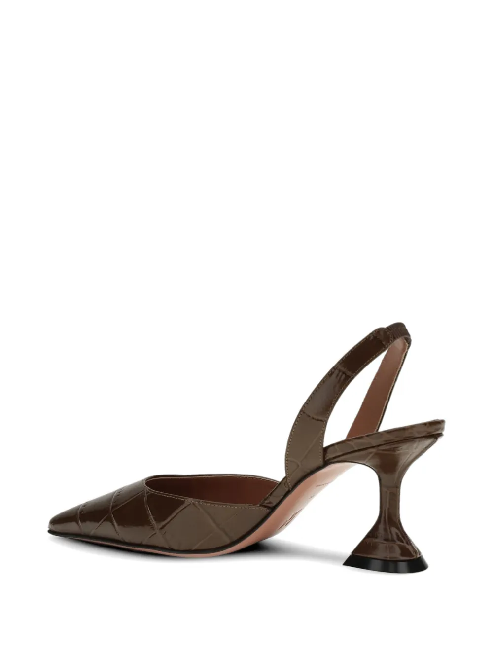 Amina Muaddi Holli slingback pumps met hak Bruin